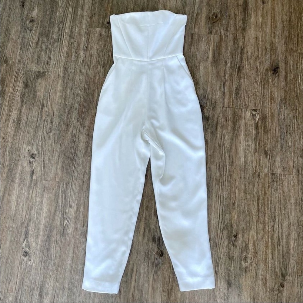 Topshop White Strapless Jumpsuit